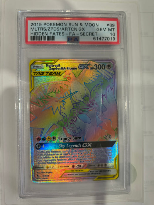 Pokemon: Moltress & Zapdos & Articuno Secret Rare #69 PSA 10
