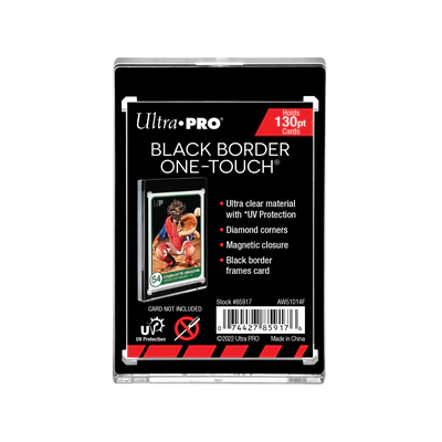 Ultra Pro: 130PT Black Border UV One-Touch Magnetic Collectible Card Holder - 5ct