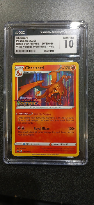 Pokemon: CGC 10 Vivid Volt Prerelease Black Star Promo Holo Charizard