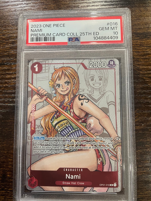 One Piece: PSA 10 Nami Premium Card Collection 25th Ed