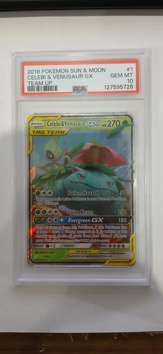 Pokemon: PSA 10 Celebi & Venusaur GX Team Up