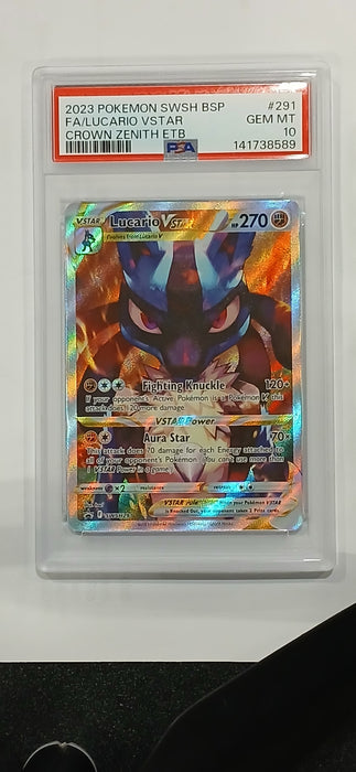 Pokemon: PSA 10 Crown Zenith ETB Full Art Lucario VMAX (89)