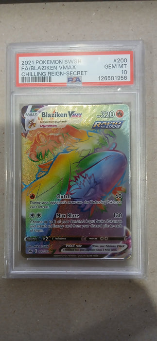 Pokemon: PSA 10 Full Art Chilling Reign Secret Rare Blaziken VMAX