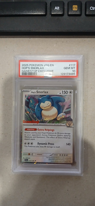 Pokemon: PSA 10 Gamestop Exclusive Hop's Snorlax
