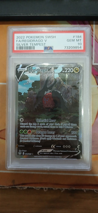 Pokemon: PSA 10 Silver Tempest Full Art Regidrago V