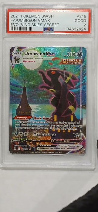 Pokemon: PSA 2 Evolving Skies Secret Full Art Umbreon VMAX